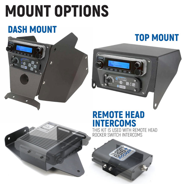 Can-Am Maverick X3 Complete Communication Kit with Bluetooth Intercom and 2-Way Radio 696 PLUS / G1 GMRS / Dash Mount
