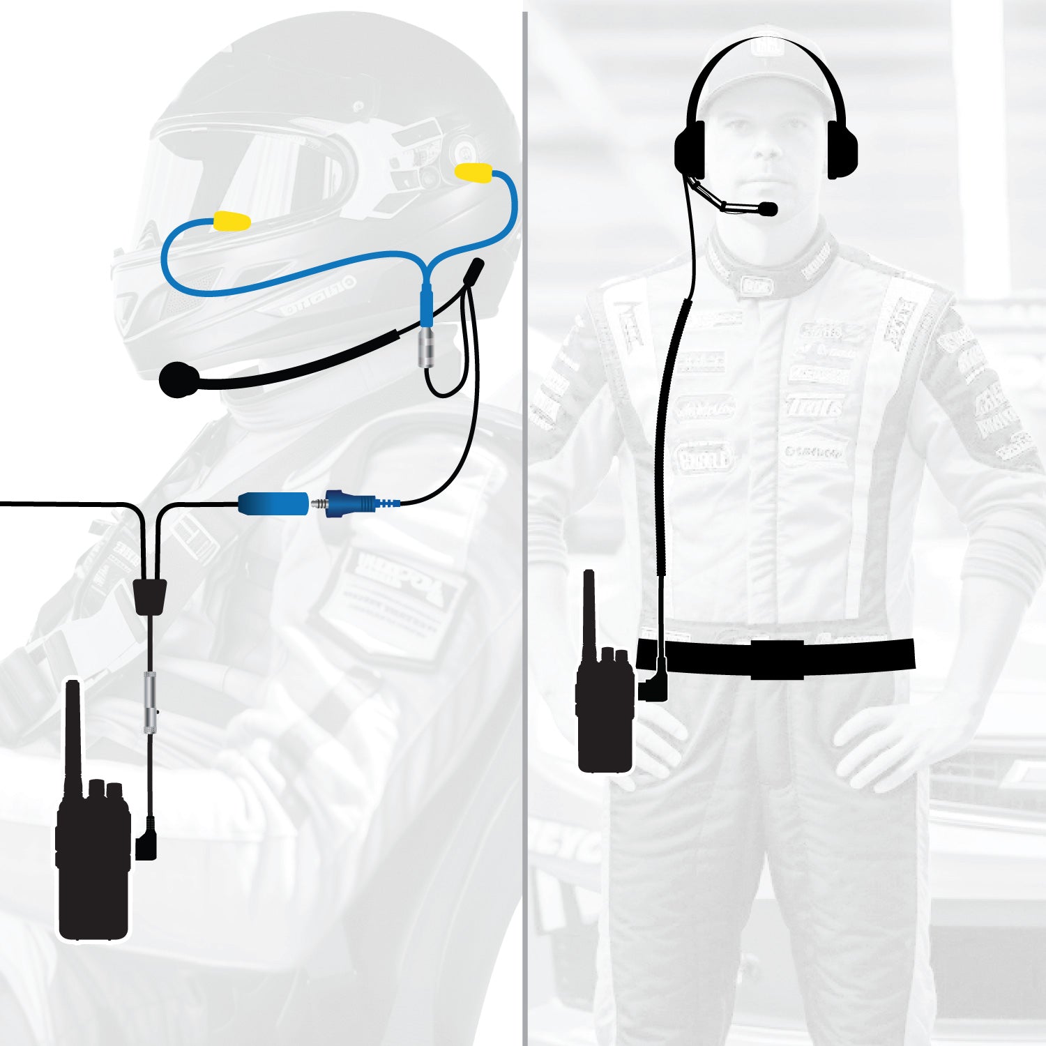 # OFFROAD Driver and Crew Chief Racing Kit with R1 Radios OFFROAD / RDH16 / Black