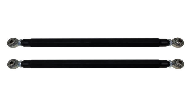 We utilize ONLY industry leading FK Brand Spherical bearings equipped with a cloth PTFE liner for durability on the high clearance lower rods and use FK brand JMX heims on the upper rods. There is no better joint to use on the planet. The Heims are spaced for your machine’s width so its bolt and go with little to no adjusting! Our rods are fully covered by a no hassle no BS warranty. If you damage a rod, we guarantee to replace it no questions asked, at all.