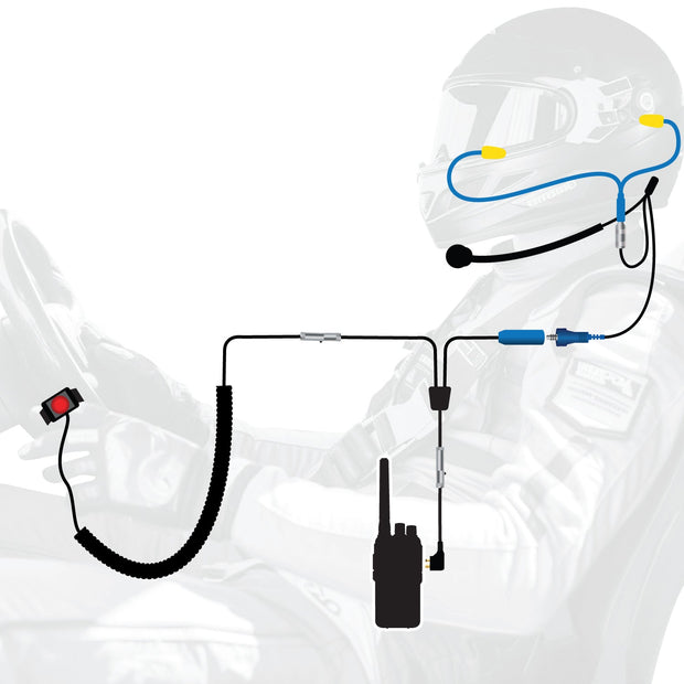 RUGGED Wired Driver Only Communication Kit with RDH16 Radio Kit with Helmet Speakers