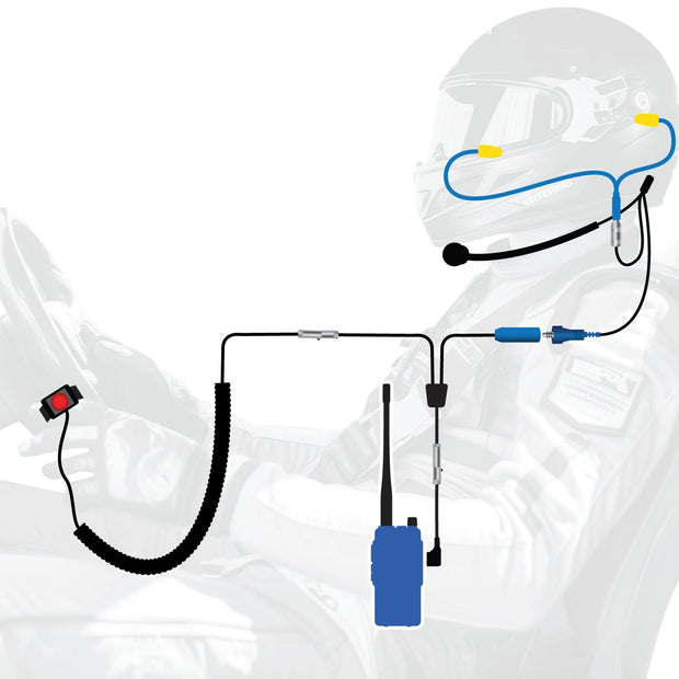 RUGGED Wired Driver Only Communication Kit with R1 Radio Kit with Helmet Speakers