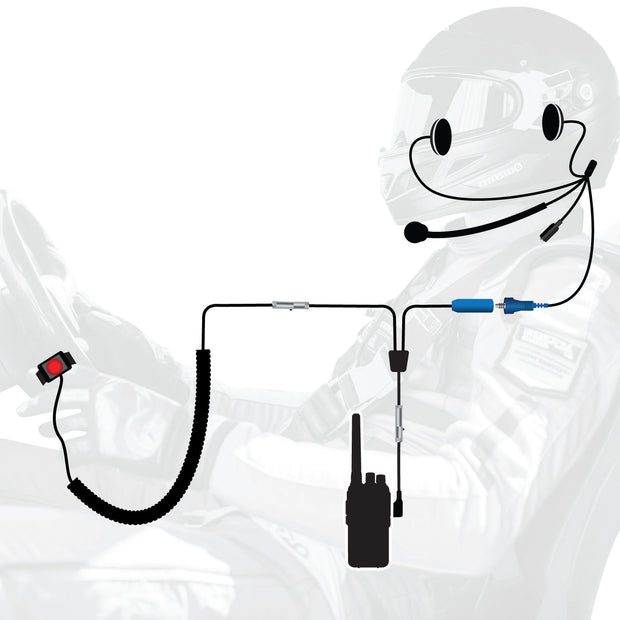 RUGGED Wired Driver Only Communication Kit with RDH16 Radio Kit with Helmet Speakers