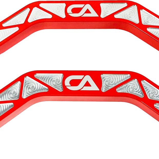 Honda Talon X and R Billet High Clearance Radius Rods | CA Tech USA Our high clearance rods were designed with strength, dependability, and affordability all in mind. Our rods finish in the absolute largest rods on the market. We have a finished thickness of 1.25 inches throughout the entire center of the rod where it really counts, and a finished height of the rod at over 1.5 inches. Our rods also boast a full 3 INCHES OF ADDED GROUND CLEARANCE