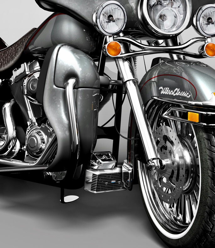 Front Mount Oil Cooler Evo/Tc Touring `94 08  Chrome