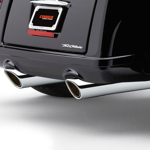 909 Twins 4" Slip Ons Chrome Tri Glide 09 22