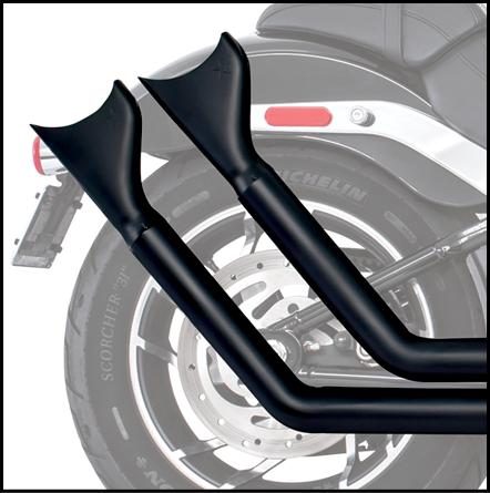 Upsweep W/Fishtails Black `86 17 Softail