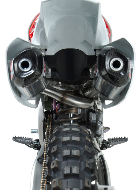 Rs 9 Header/Canister/End Cap Exhaust Dual Slip On Ss Al Cf