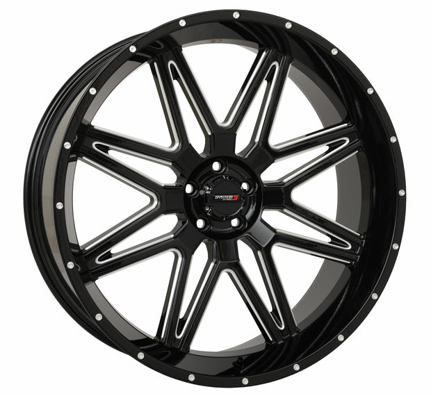 St7 Wheel 24x9 5+4 (0mm) 5/4.5 Gloss Black Milled