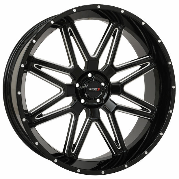 St7 Wheel 24x9 5+4 (0mm) 5/4.5 Gloss Black Milled