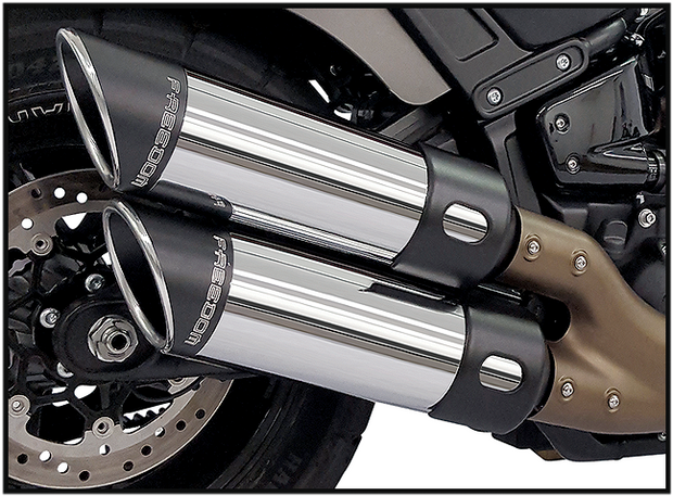 `18 Up Fatbob Slip Ons Chrome W/Black Tips