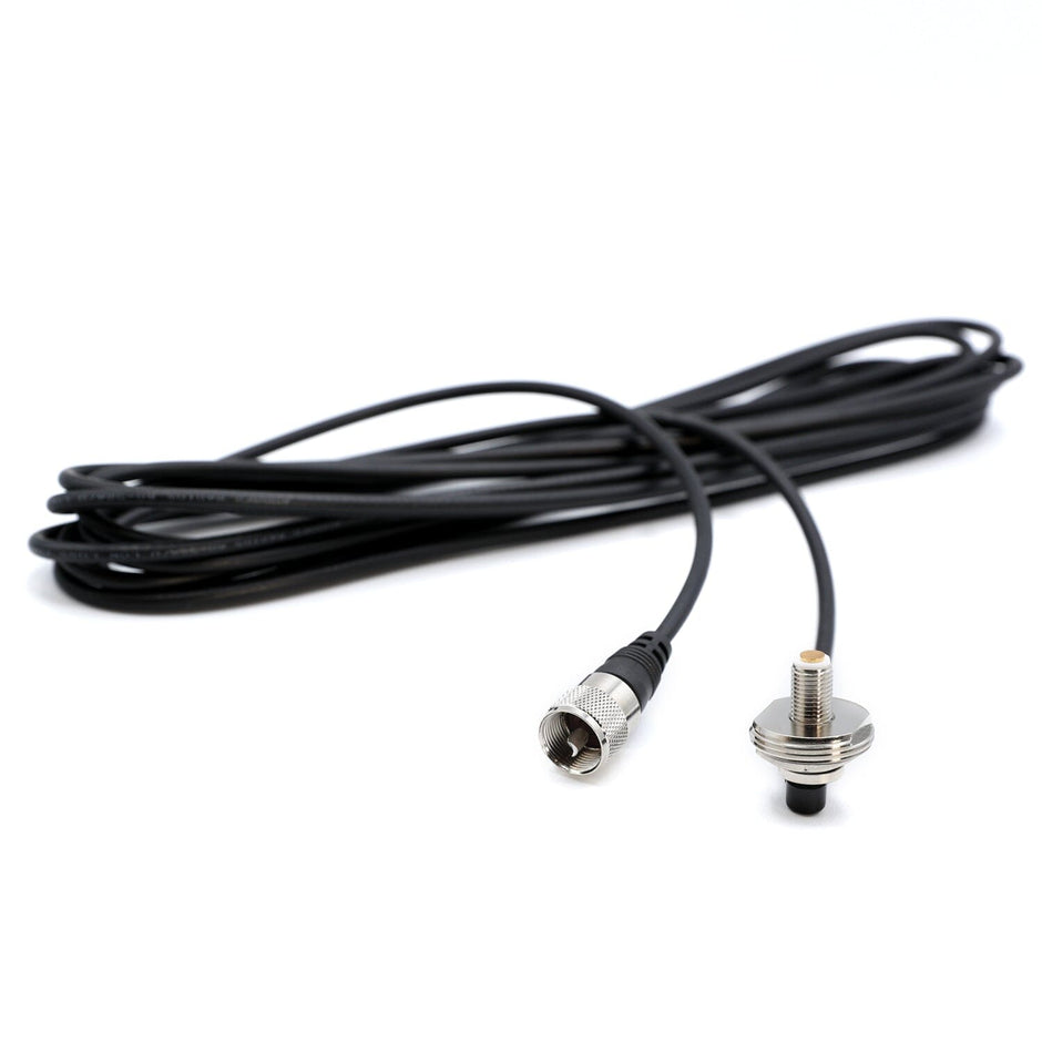 17 Ft Antenna Coax Cable with 3/8  NMO (TM) Thick Mount