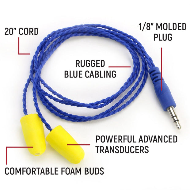 AlphaBud Foam Earbud Speakers - Mono and Stereo Stereo