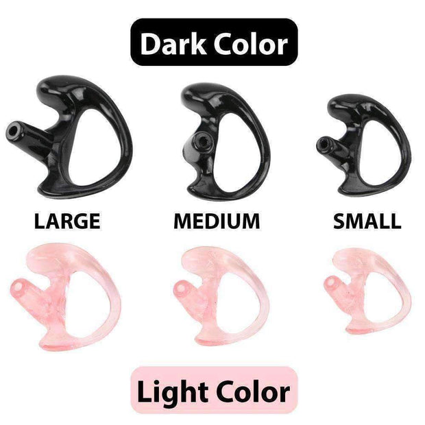 Rubber Ear Mold Buds for Acoustic Tubes Left Ear / Dark Color
