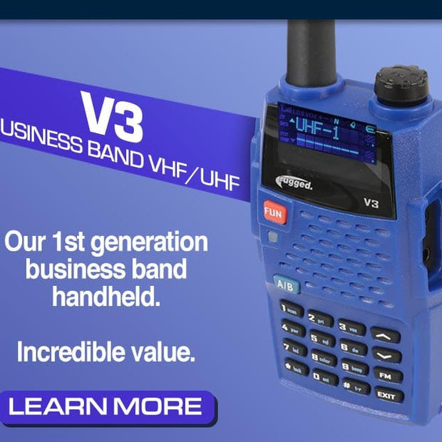 ANALOG ONLY - Rugged V3 - Business Band Two Way Handheld Radio